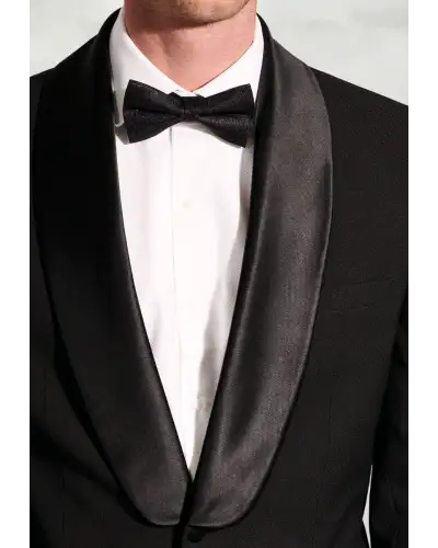 Evening Jackets Brook Taverner Tailored Fit Reilly Black Jacquard Shawl Collar Evening Jacket-BT-5473AT £116.00