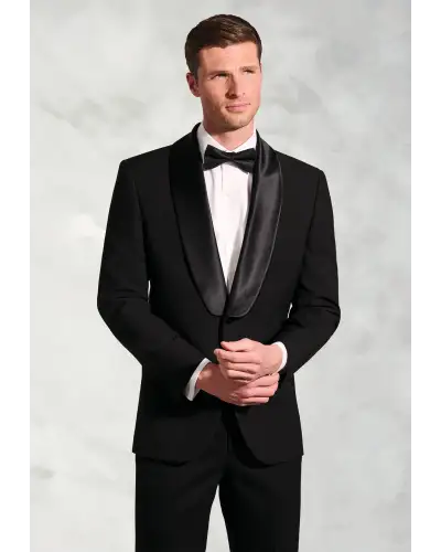 Evening Jackets Brook Taverner Tailored Fit Reilly Black Jacquard Shawl Collar Evening Jacket-BT-5473AT £116.00