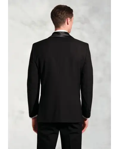 Evening Jackets Brook Taverner Tailored Fit Reilly Black Jacquard Shawl Collar Evening Jacket-BT-5473AT £116.00