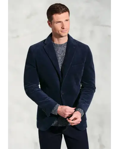 Jackets Brook Taverner Tailored Fit Kenny Navy Stretch Cotton Corduroy Jacket-BT-5469AT £116.00