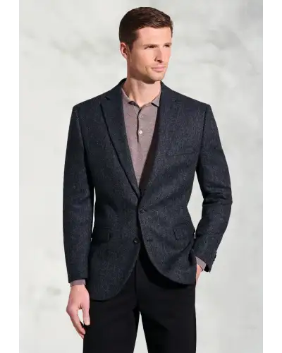Jackets Brook Taverner Tailored Fit Froome Navy Herringbone British Wool Jacket-BT-5465AT £179.00