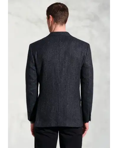 Jackets Brook Taverner Tailored Fit Froome Navy Herringbone British Wool Jacket-BT-5465AT £179.00