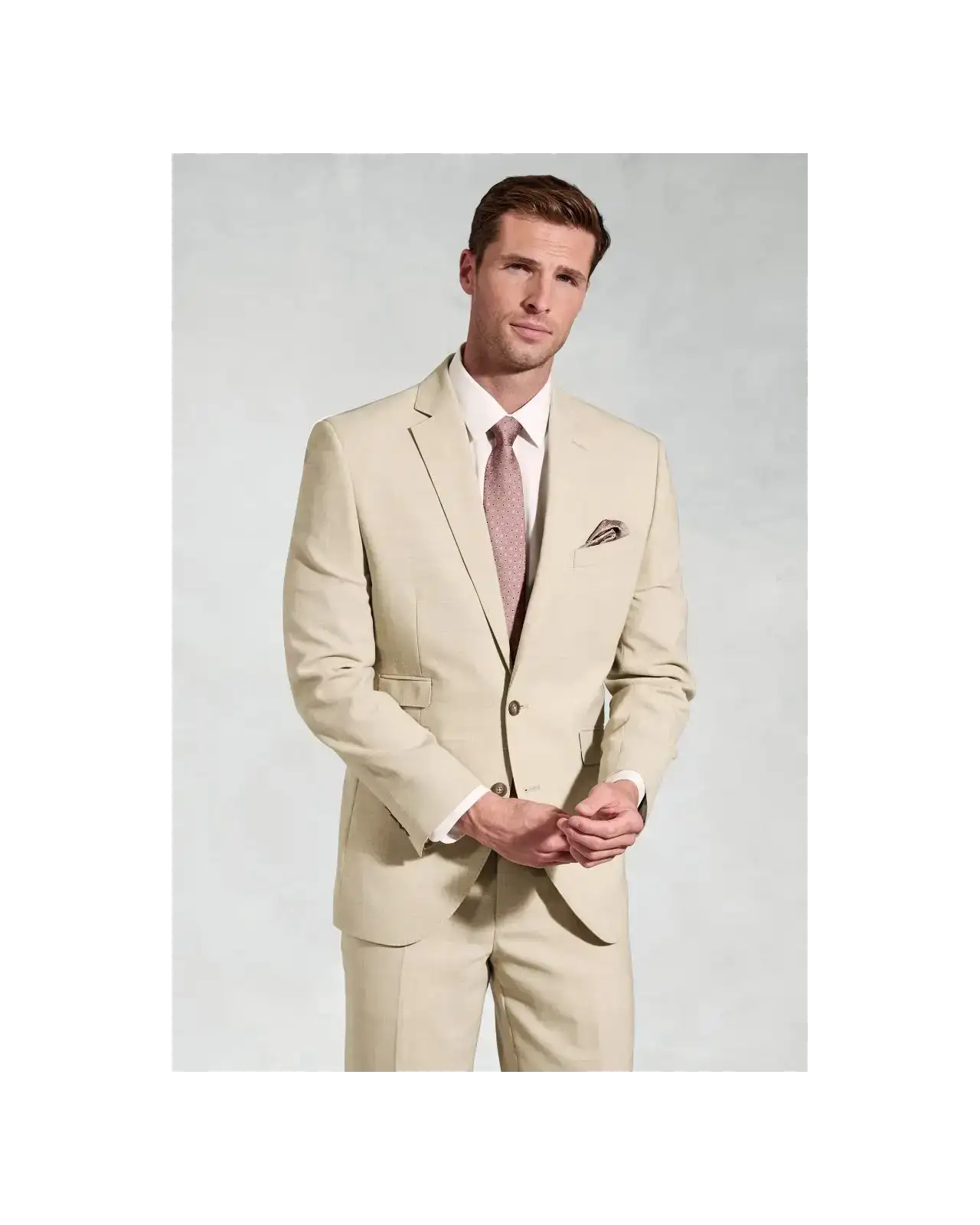 Suit Jackets Brook Taverner Tailored Fit Mckellen Natural Wool Linen Blend Suit Jacket £116.00
