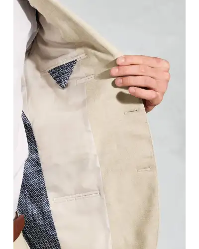 Suit Jackets Brook Taverner Tailored Fit Mckellen Natural Linen Blend Suit Jacket-BT-5453A £134.00