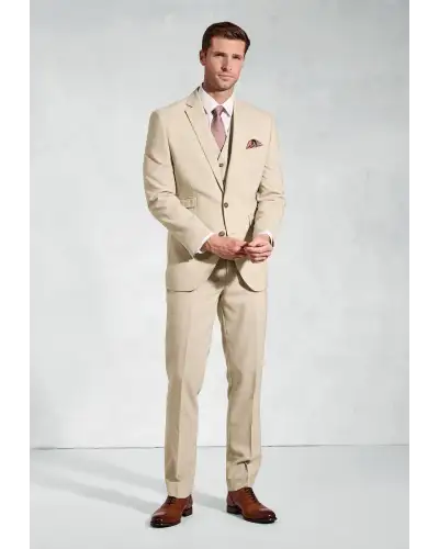 Suit Jackets Brook Taverner Tailored Fit Mckellen Natural Linen Blend Suit Jacket-BT-5453A £134.00