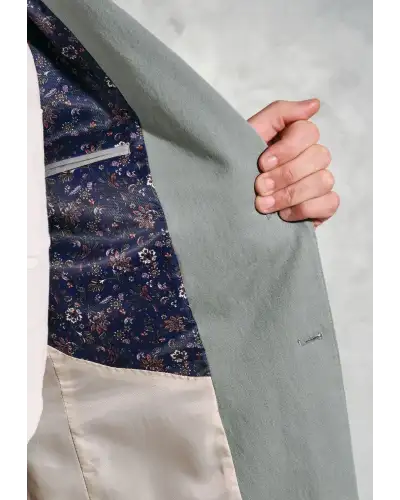 Jackets Brook Taverner Regular Fit Hemsworth Sage Washed Cotton Linen Jacket-BT-5451C £116.00