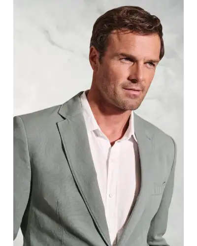 Jackets Brook Taverner Regular Fit Hemsworth Sage Washed Cotton Linen Jacket £116.00