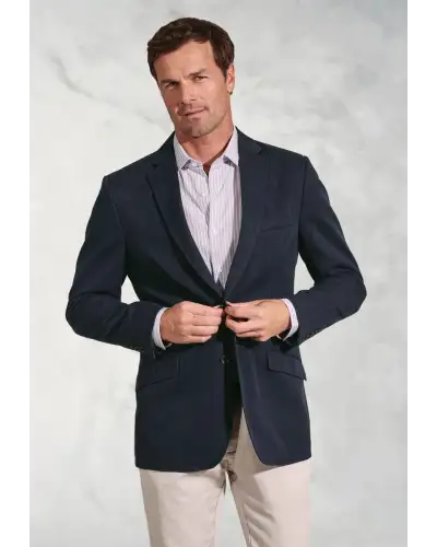 Jackets Brook Taverner Regular Fit Hemsworth Navy Washed Cotton Linen Jacket £116.00