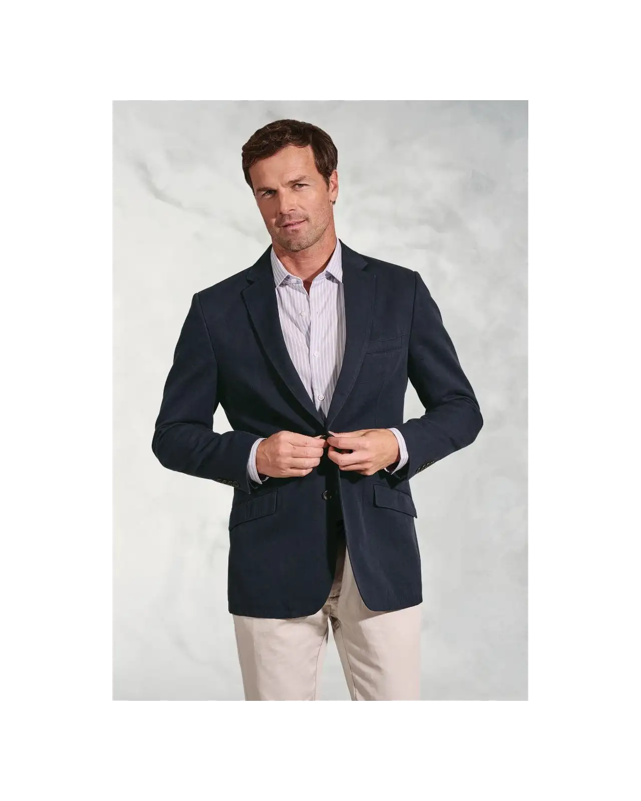 Jackets Brook Taverner Regular Fit Hemsworth Navy Washed Cotton Linen Jacket £116.00