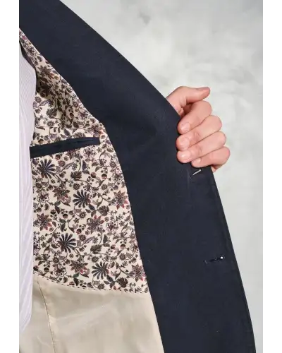 Jackets Brook Taverner Regular Fit Hemsworth Navy Washed Cotton Linen Jacket £116.00