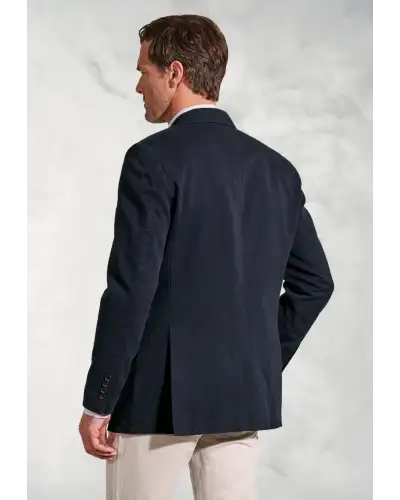 Jackets Brook Taverner Regular Fit Hemsworth Navy Washed Cotton Linen Jacket-BT-5451A £116.00