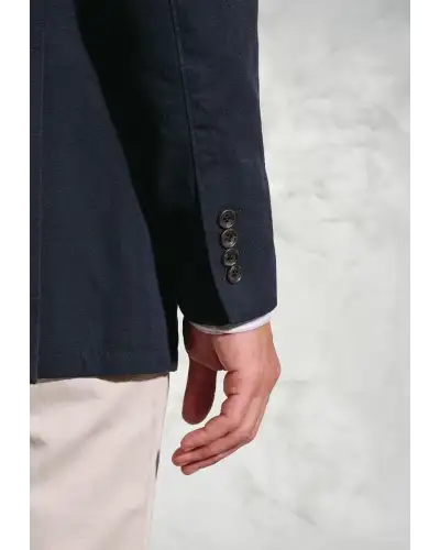 Jackets Brook Taverner Regular Fit Hemsworth Navy Washed Cotton Linen Jacket £116.00