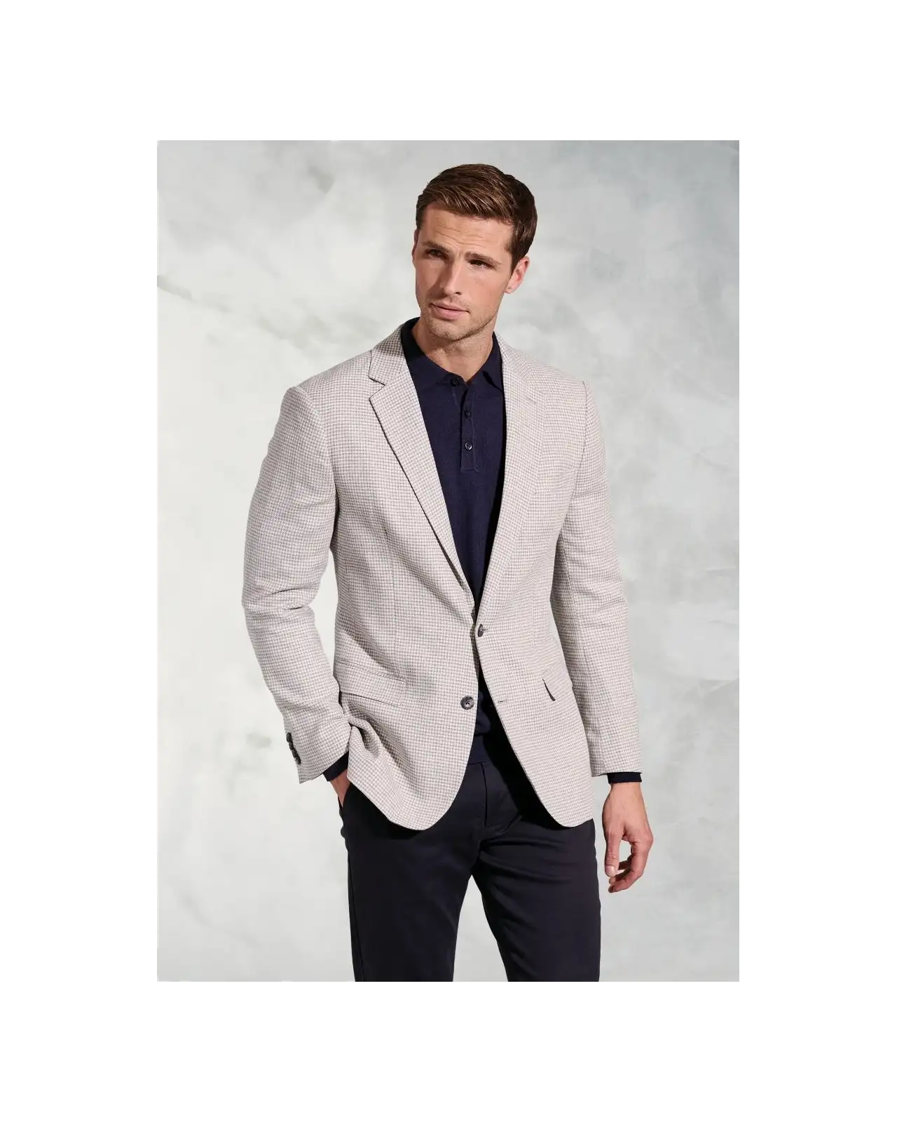 Jackets Brook Taverner Tailored Fit Radcliffe Silver Grey Puppytooth Jacket £116.00