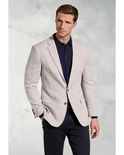 Jackets Brook Taverner Tailored Fit Radcliffe Silver Grey Puppytooth Jacket £116.00