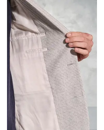 Jackets Brook Taverner Tailored Fit Radcliffe Silver Grey Puppytooth Jacket-BT-5450A £89.00