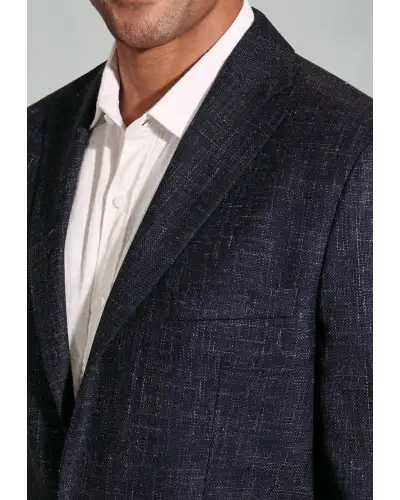 Jackets Brook Taverner Tailored Fit Dillon Navy Textured Wool Linen Jacket £161.00