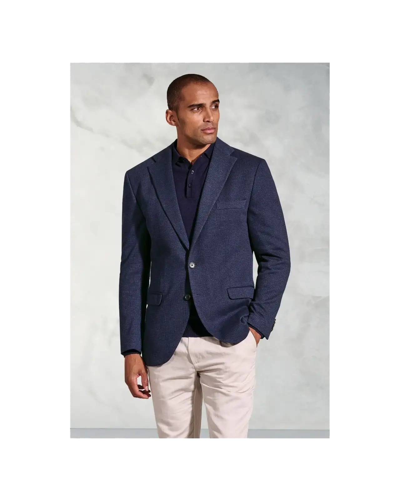 Jackets Brook Taverner Tailored Fit Norton Navy Subtle Puppytooth Jersey Jacket £116.00