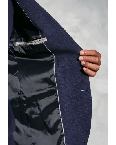 Jackets Brook Taverner Tailored Fit Norton Navy Subtle Puppytooth Jersey Jacket-BT-5433A £89.00