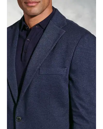 Jackets Brook Taverner Tailored Fit Norton Navy Subtle Puppytooth Jersey Jacket £116.00