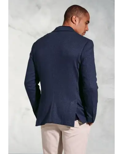 Jackets Brook Taverner Tailored Fit Norton Navy Subtle Puppytooth Jersey Jacket £116.00