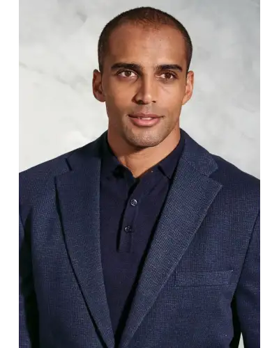 Jackets Brook Taverner Tailored Fit Norton Navy Subtle Puppytooth Jersey Jacket-BT-5433A £89.00