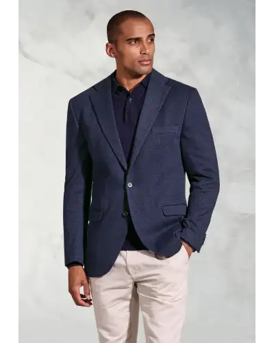 Jackets Brook Taverner Tailored Fit Norton Navy Subtle Puppytooth Jersey Jacket £116.00
