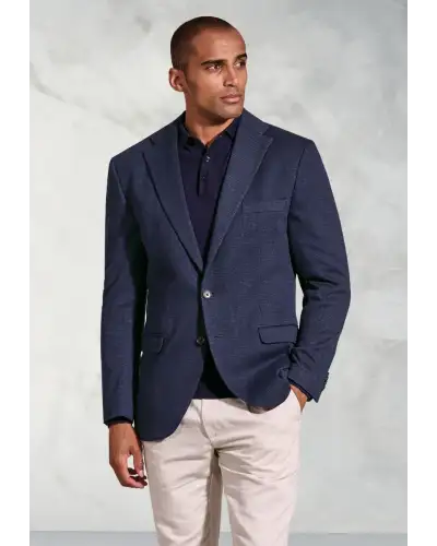 Jackets Brook Taverner Tailored Fit Norton Navy Subtle Puppytooth Jersey Jacket £116.00
