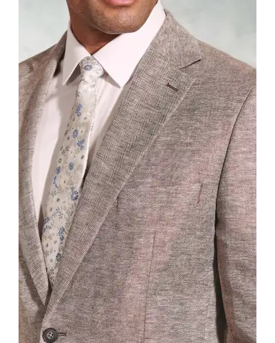 Jackets Brook Taverner Tailored Fit Brando Chestnut Herringbone Linen Blend Jacket £116.00