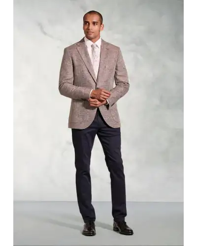 Jackets Brook Taverner Tailored Fit Brando Chestnut Herringbone Linen Blend Jacket £116.00