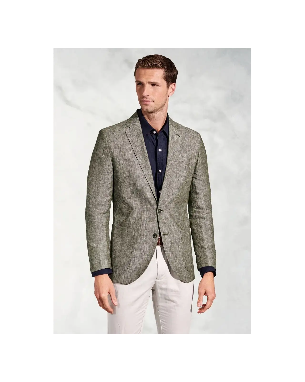 Jackets Brook Taverner Tailored Fit Eastwood Khaki Pure Linen Jacket £134.00