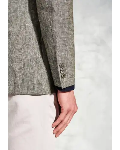 Jackets Brook Taverner Tailored Fit Eastwood Khaki Pure Linen Jacket £134.00