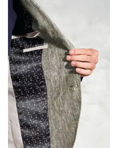 Jackets Brook Taverner Tailored Fit Eastwood Khaki Pure Linen Jacket £134.00