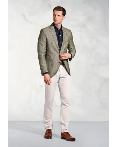 Jackets Brook Taverner Tailored Fit Eastwood Khaki Pure Linen Jacket £134.00