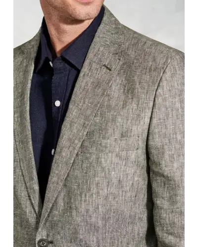 Jackets Brook Taverner Tailored Fit Eastwood Khaki Pure Linen Jacket £134.00