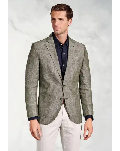 Jackets Brook Taverner Tailored Fit Eastwood Khaki Pure Linen Jacket £134.00