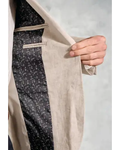 Jackets Brook Taverner Tailored Fit Eastwood Sand Pure Linen Jacket £134.00