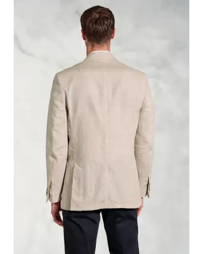 Jackets Brook Taverner Tailored Fit Eastwood Sand Pure Linen Jacket £134.00