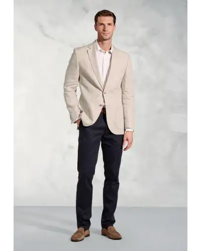 Jackets Brook Taverner Tailored Fit Eastwood Sand Pure Linen Jacket £134.00