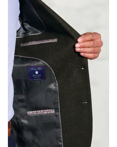 Jackets Brook Taverner Tailored Fit Zane Khaki British Cashmere Blend Jacket-BT-5419DT £179.00