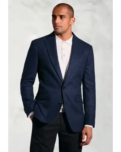 Jackets Brook Taverner Tailored Fit Zane Blue British Cashmere Blend Jacket-BT-5419CT £179.00