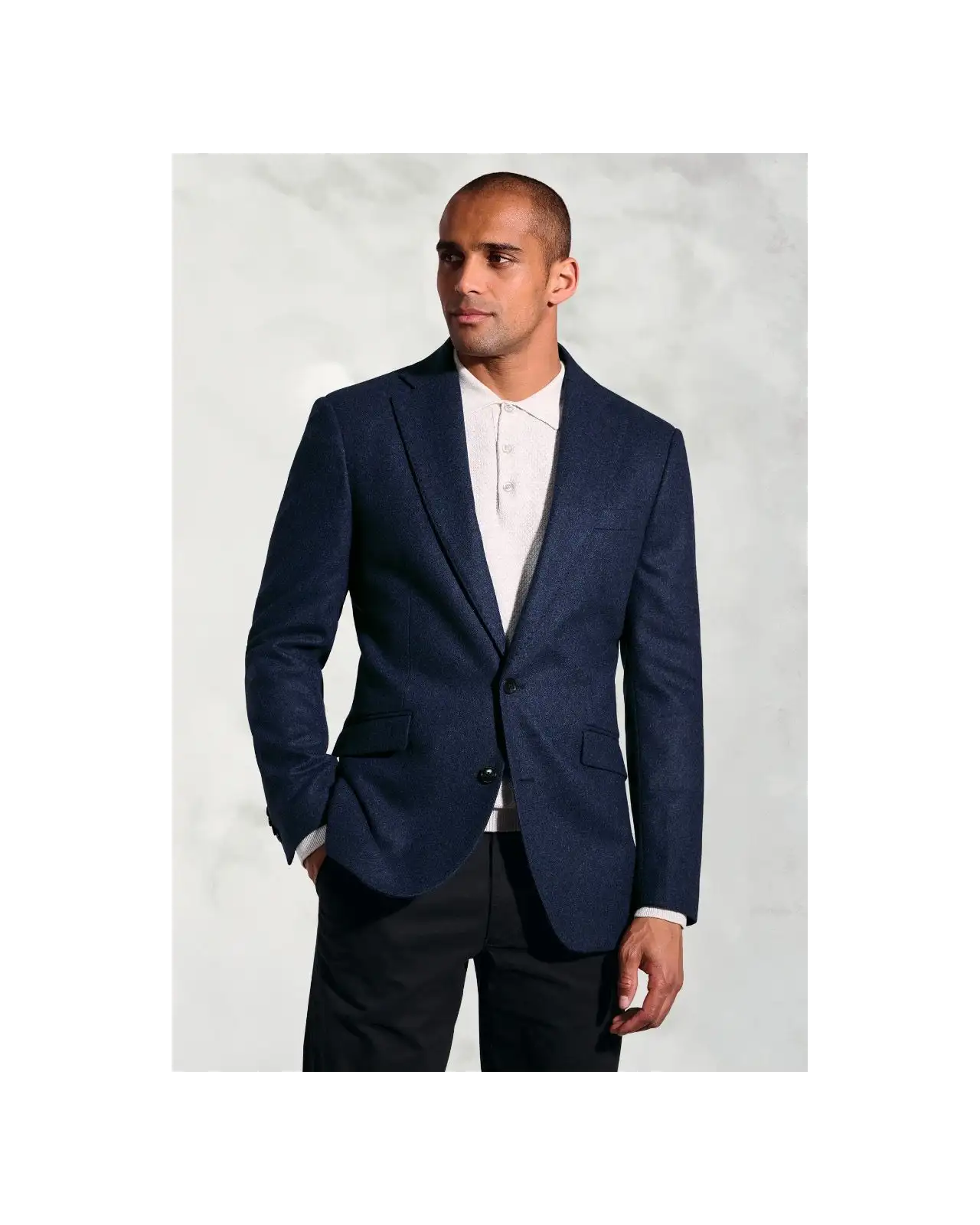 Jackets Brook Taverner Tailored Fit Zane Blue British Cashmere Blend Jacket-BT-5419CT £179.00