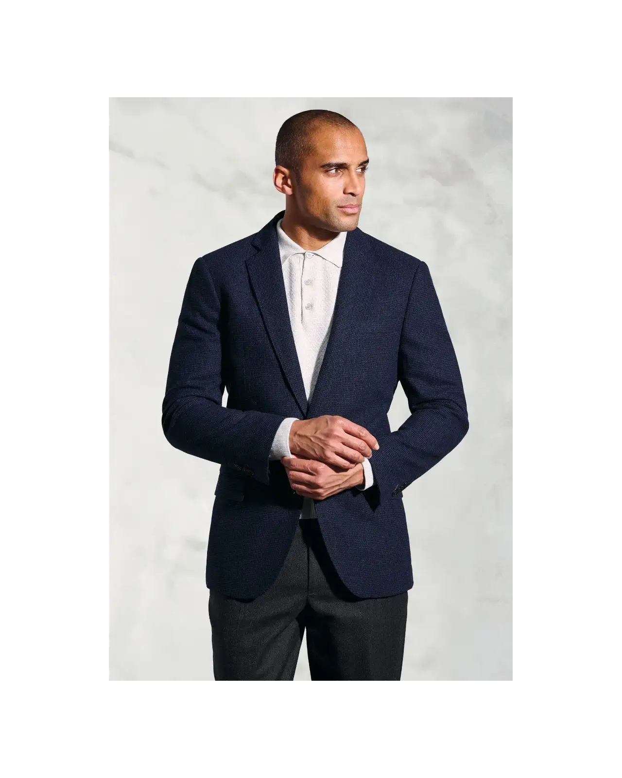 Jackets Brook Taverner Tailored Fit Swinburn Navy Puppytooth Wool Blend Jacket-BT-5414BT £116.00