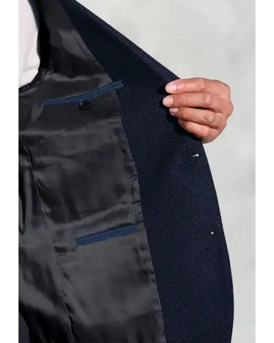 Jackets Brook Taverner Tailored Fit Swinburn Navy Puppytooth Wool Blend Jacket-BT-5414BT £116.00