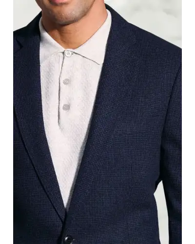 Jackets Brook Taverner Tailored Fit Swinburn Navy Puppytooth Wool Blend Jacket-BT-5414BT £116.00