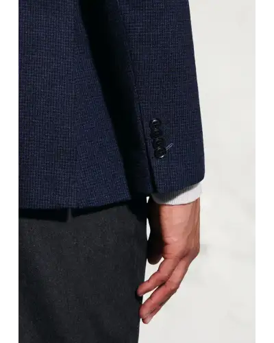 Jackets Brook Taverner Tailored Fit Swinburn Navy Puppytooth Wool Blend Jacket-BT-5414BT £116.00