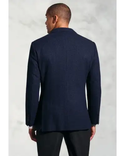 Jackets Brook Taverner Tailored Fit Swinburn Navy Puppytooth Wool Blend Jacket-BT-5414BT £116.00