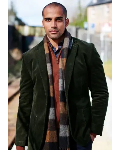 Jackets Brook Taverner Tailored Fit Moore Forest Green Corduroy Jacket-BT-5399C £116.00