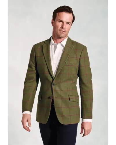 Jackets Brook Taverner Regular Fit Edlingham Moss Check Wool Blend Jacket-BT-5359B £116.00