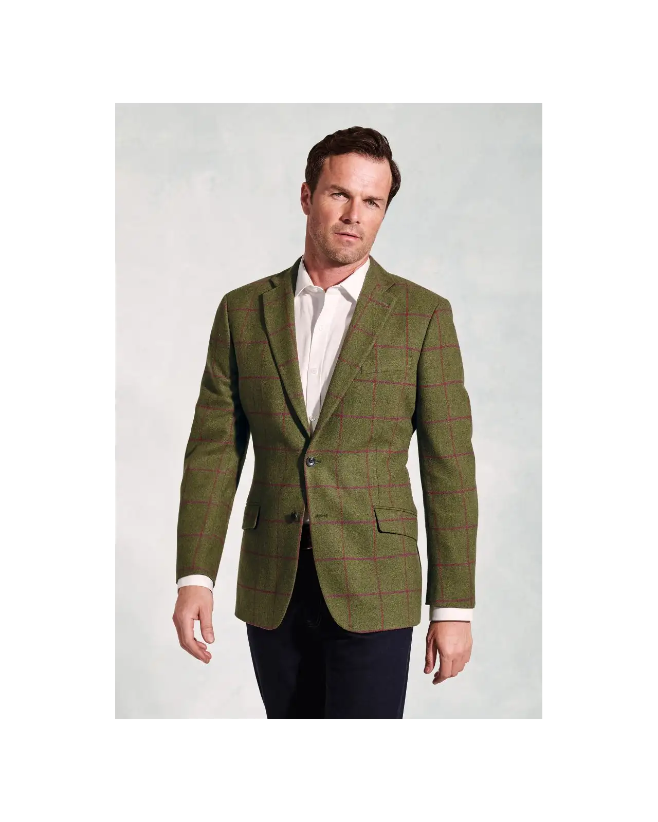 Jackets Brook Taverner Regular Fit Edlingham Moss Check Wool Blend Jacket-BT-5359B £116.00
