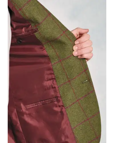 Jackets Brook Taverner Regular Fit Edlingham Moss Check Wool Blend Jacket-BT-5359B £116.00